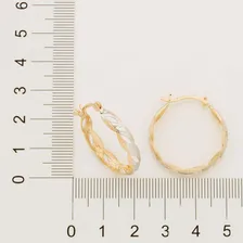 Brinco Rommanel Folheado Ouro 18k Argola Rhodium 2,6cm Foto mini 3