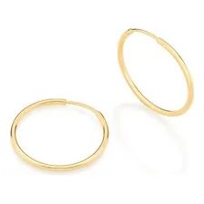 Brinco Rommanel Folheado Ouro 18k Pequena Argola Fina Bonito Foto mini 2