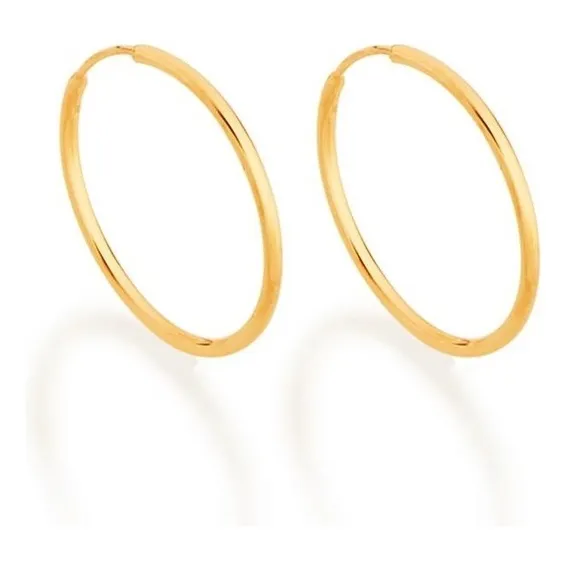 Brinco Rommanel Folheado Ouro 18k Pequena Argola Fina Bonito Foto 1