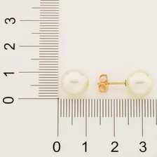 Brinco Rommanel Pequeno Folheado A Ouro Com Pérolas Foto mini  3