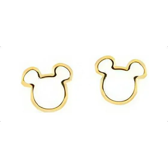 Brinco Semijoia Amoeto Mickey Banhado Ouro 18k Foto 1