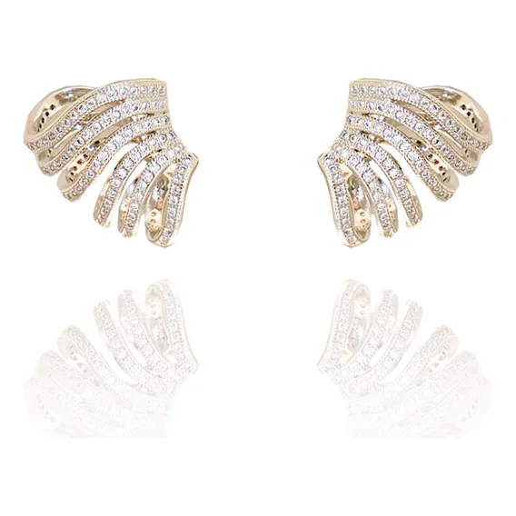 Brinco Semijoia Ear Cuff Cravejado Ródio Pri Acessórios Foto 1