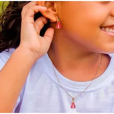 Brinco Semijoia Infantil Princesa Argolinha Banho Ouro 18k Foto mini 2