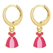 Brinco Semijoia Infantil Princesa Argolinha Banho Ouro 18k Foto mini 1