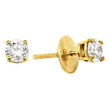 Brinco Solitário Em Ouro 18k Com Diamante 0,50cts Foto mini 1