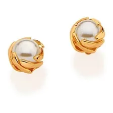 Brincos Ouro 18k Rommanel Joias Pérolas 4mm 525624 Cor Dourado Foto mini 1