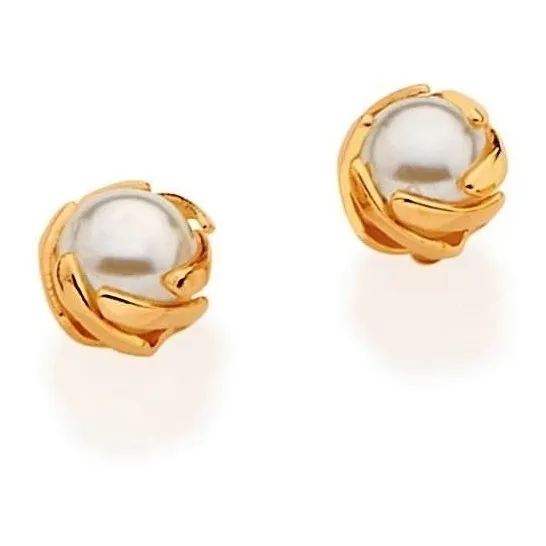 Brincos Ouro 18k Rommanel Joias Pérolas 4mm 525624 Cor Dourado Foto 1