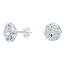 Brincos Pedra Zirc么nia Diamante 9mm Prata Pura 950 Show Foto mini 1