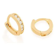 Brincos Rommanel Argola Folheado A Ouro Zirc么nia 523214 Foto mini 1