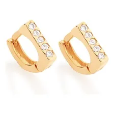Brincos Rommanel Argolas Folheada A Ouro E Zirc么nias 524123 Foto mini 1
