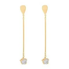 Brincos Rommanel Base Gota Com Palito Com Zirc么nia 525200 Cor Dourado Foto mini 1