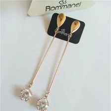 Brincos Rommanel Base Gota Com Palito Com Zirc么nia 525200 Cor Dourado Foto mini 3