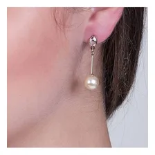 Brincos Rommanel Base Oval Zircônias E Pérolas 525724 Cor Dourado Foto mini 2