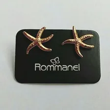 Brincos Rommanel Estrela Do Mar Relevo Fol Ouro 18k 525434 Foto mini  3
