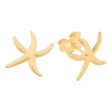 Brincos Rommanel Estrela Do Mar Relevo Fol Ouro 18k 525434 Foto  mini 1