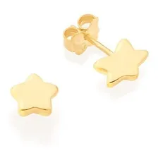 Brincos Rommanel Estrela Pequena Segundo Furo 522927 Cor Dourado Foto mini 2