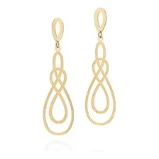 Brincos Rommanel Feminino Gota Trabalhada/entrelaçada 525439 Foto mini 1
