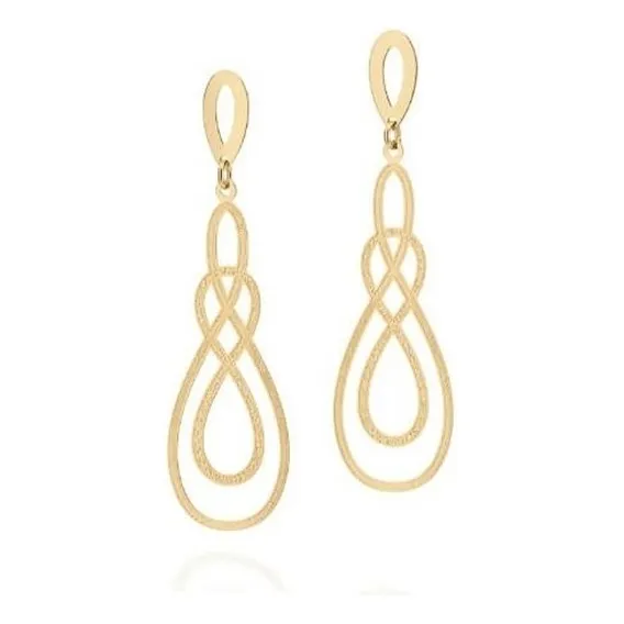 Brincos Rommanel Feminino Gota Trabalhada/entrelaçada 525439 Foto 1