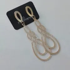 Brincos Rommanel Feminino Gota Trabalhada/entrelaçada 525439 Foto mini 3