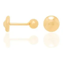 Brincos Rommanel Fol Ouro 18k Infantil Bola Lisa 520797 Cor Dourado Foto mini  2