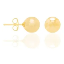 Brincos Rommanel Formado Por Bola Lisa Fol Ouro 18k 520470 Cor Dourado Foto mini 3