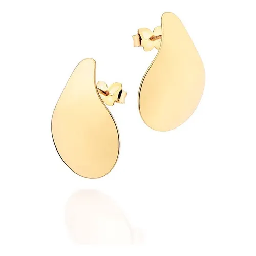 Brincos Rommanel Formato Gota Abaulado Liso Folheado 527176 Cor Dourado Foto 1