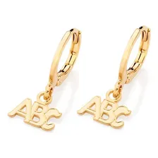Brincos Rommanel Infantil Argola Abc Pendurado 527194 Cor Dourado Foto mini 1