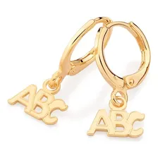 Brincos Rommanel Infantil Argola Abc Pendurado 527194 Cor Dourado Foto mini 4