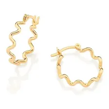 Brincos Rommanel Ondulado Argola Formato Ondas Banhado 526783 320036 Cor Dourado Foto mini 4