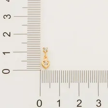 Brincos Rommanel Pequenos Infantil Coração Cristal 523196 Cor Dourado Foto mini 3