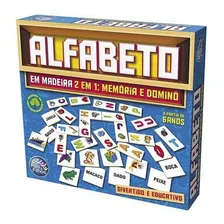 Brinquedo 2 Em 1 Jogo Da Memória E Dominó Alfabeto Madeira Foto  mini 1
