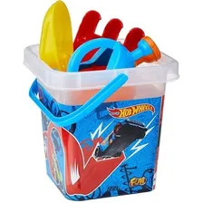 Brinquedo Baldinho De Praia Infantil Hot Wheels Da Fun 82746 Foto mini 1
