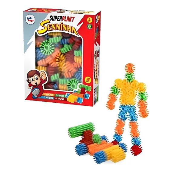 Brinquedo Blocos Montar Senninha Educativo Engrenagem 50 Pc Foto 1