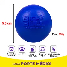 Brinquedo Cachorro Bolas Borracha 55mm Para Cães Pet Médio Cor Azul Big Bull Pet Foto mini 3