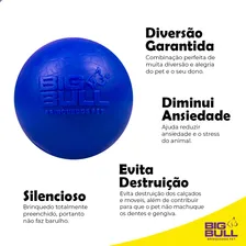 Brinquedo Cachorro Bolas Borracha 55mm Para Cães Pet Médio Cor Azul Big Bull Pet Foto mini 2