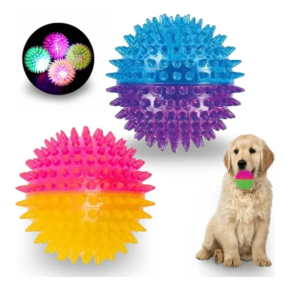 Brinquedo Cachorro Interativo Bolinha Com Apito Luz E Led Cor Sortido Foto 1