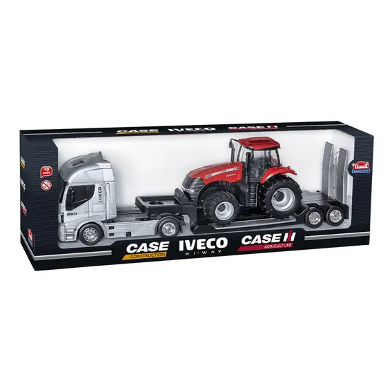 Brinquedo Caminhão Iveco Com Trator Case Sortido Usual Cor Branco Foto 1