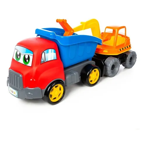 Brinquedo Caminhão Caçamba Com Trator Escavadeira Maral Foto 1