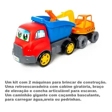 Brinquedo Caminhão Caçamba Com Trator Escavadeira Maral Foto mini 2