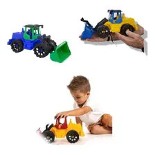 Brinquedo Carrinho Carregadeira Máquina Kraft Trator Praia Cor Azul Foto mini 1