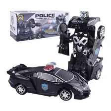 Brinquedo Carro Polícia 2 Em 1 Transformers Robô Foto  mini 1