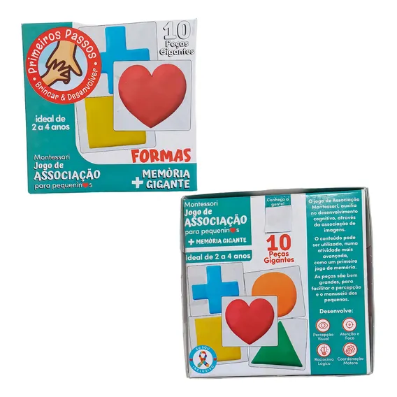 Brinquedo Cartas Aprendizagem Mem贸rias Gigante E Formas 0051 Foto 1