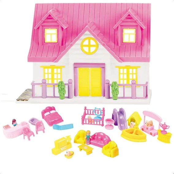 Brinquedo Casinha De Boneca Polibrinq Com Moveis E Boneca Cor Sortido Foto 1
