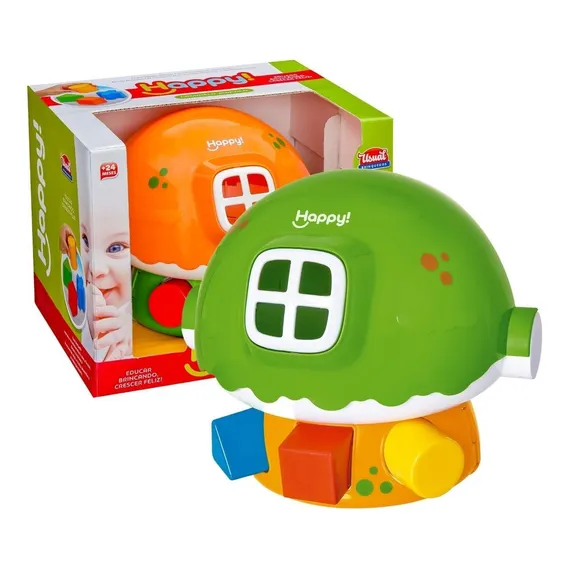 Brinquedo Colecao Happy Cogumelo Didatico 4 Peças Didaticas Foto 1