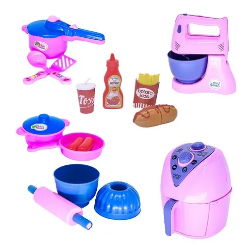 Brinquedo Cozinha Infantil Classic Completa Menina Cotiplas Cor Rosa Foto 1