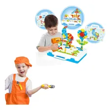 Brinquedo Criativo Jogo Blocos De Montar Com Parafusadeira Foto mini  2