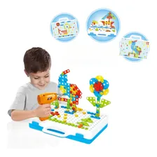 Brinquedo Criativo Jogo Blocos De Montar Com Parafusadeira Foto  mini 1