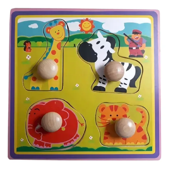Brinquedo De Bebê Encaixe E Brinque Puxador Largo Dican 3909 Cor Amarelo Foto 1