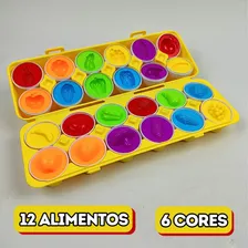 Brinquedo Educativo Jogo Encaixar Cartela 12 Ovos Coloridos Foto mini 2