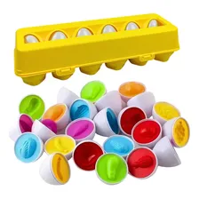 Brinquedo Educativo Jogo Encaixar Cartela 12 Ovos Coloridos Foto mini 1